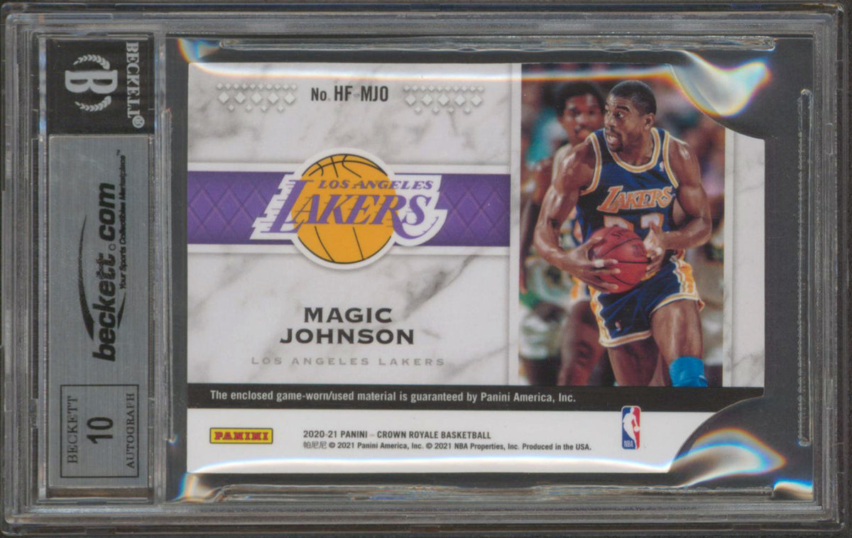Lakers Magic Johnson Signed 2020 CR Hall Of Fame Mem #3 Card Auto 10! BAS Slab