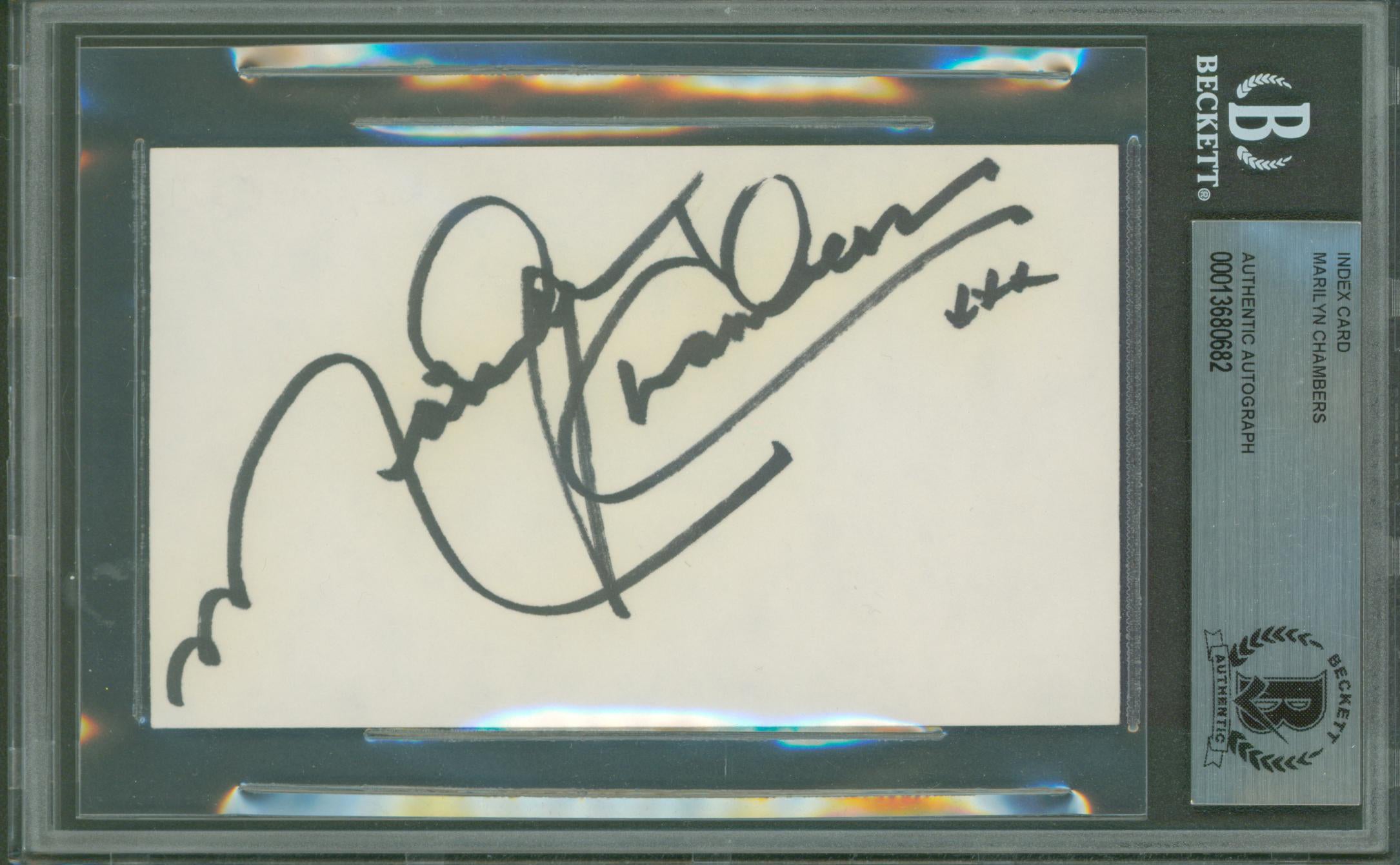 Marilyn Chambers Rabid Authentic Signed 3x5 Index Card Autographed BAS Slabbed