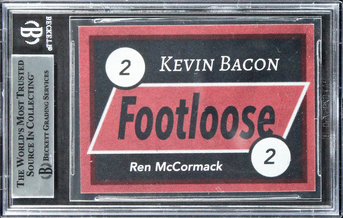Kevin Bacon Footloose Signed Ren McCormack Custom Trading Card Card BAS Slabbed