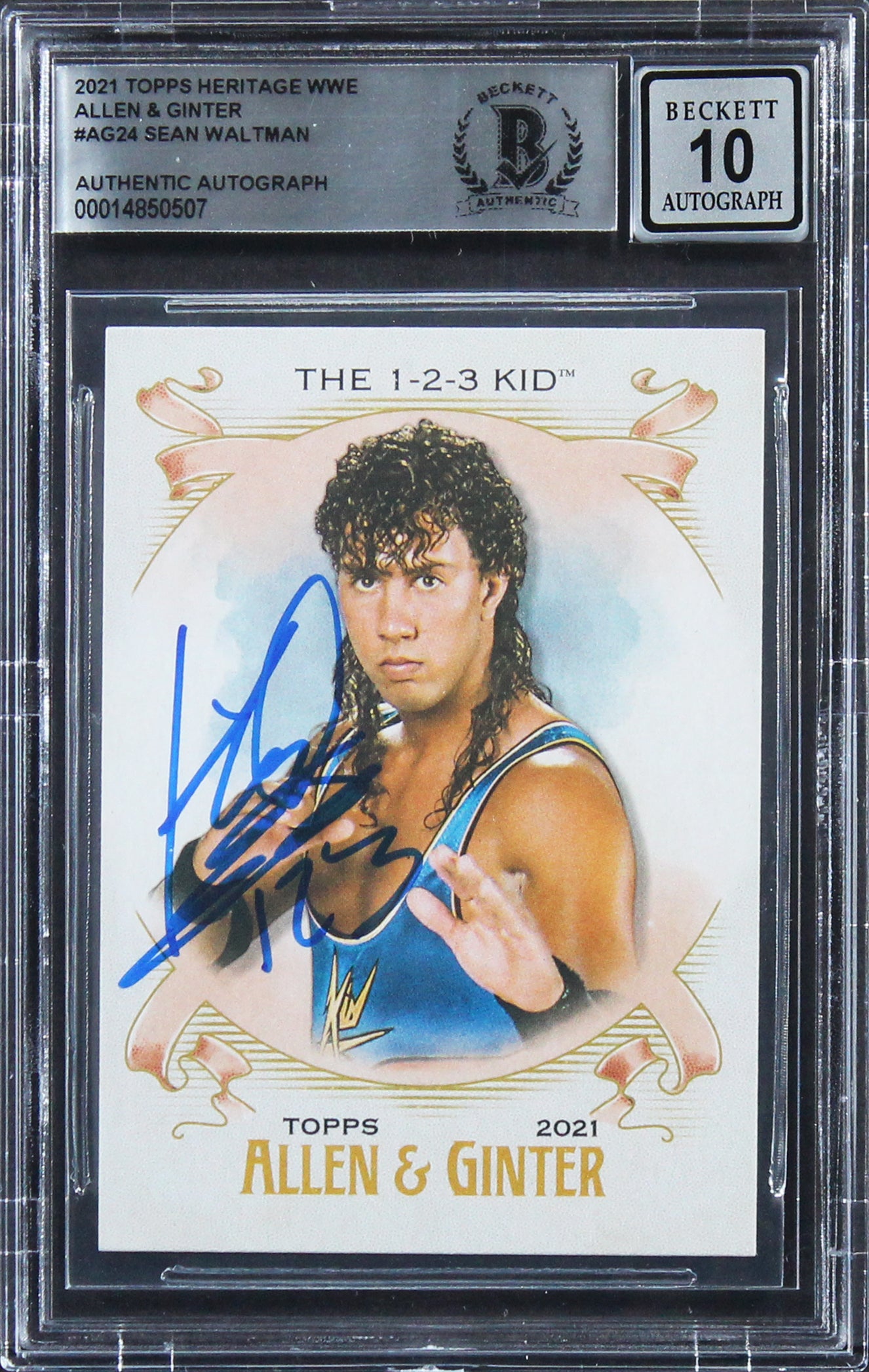 1-2-3 Kid Sean Waltman Signed 2021 Topps WWE A&G #AG24 Card Auto 10! BAS Slabbed