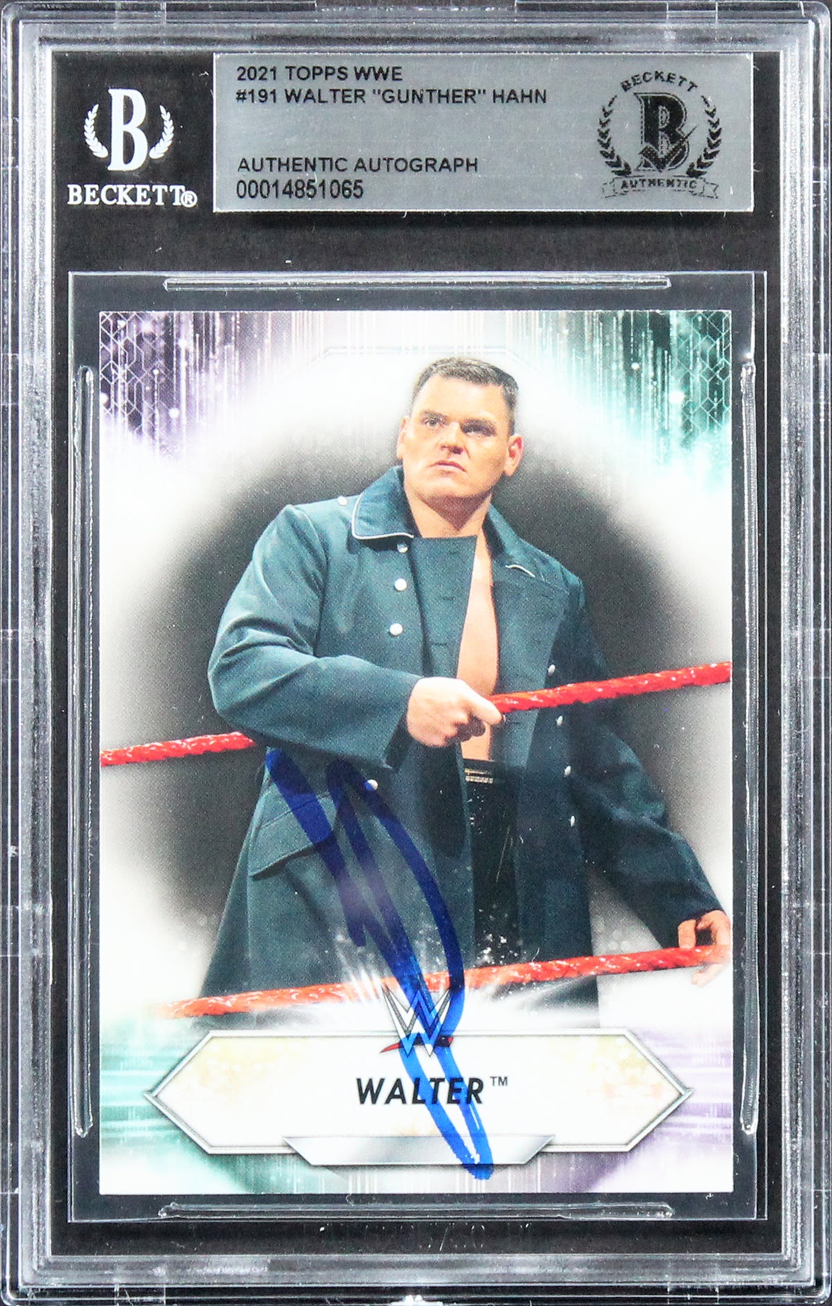 Walter Hahn Authentic Signed 2021 Topps WWE #191 Card Autographed BAS Slabbed
