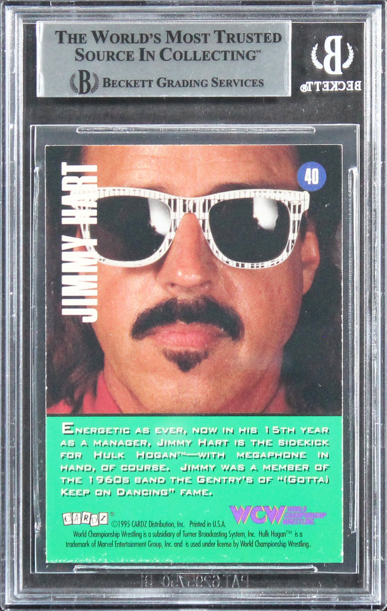 Jimmy Hart Authentic Signed 1995 Cardz WCW Main Event #40 Card BAS Slabbed