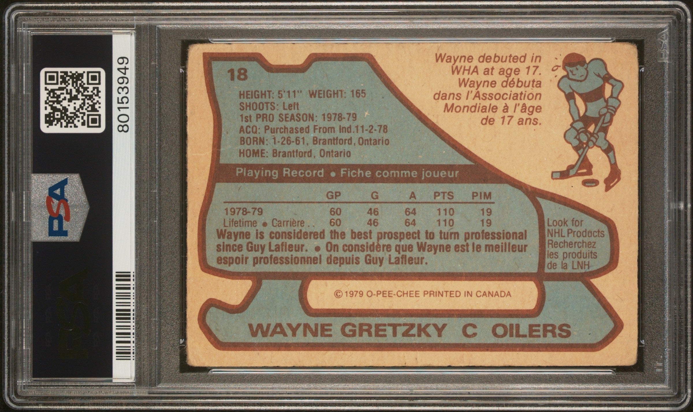 Oilers Wayne Gretzky Signed 1979 O-Pee-Chee #18 Rookie Card Auto 10! PSA Slab